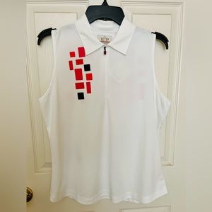 EP Pro Tour Tech Women’s sleeveless Golf top White pink color Size Large